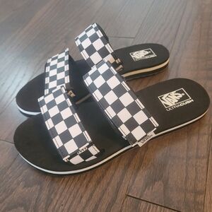 Vans Black and White Checkered Sandals